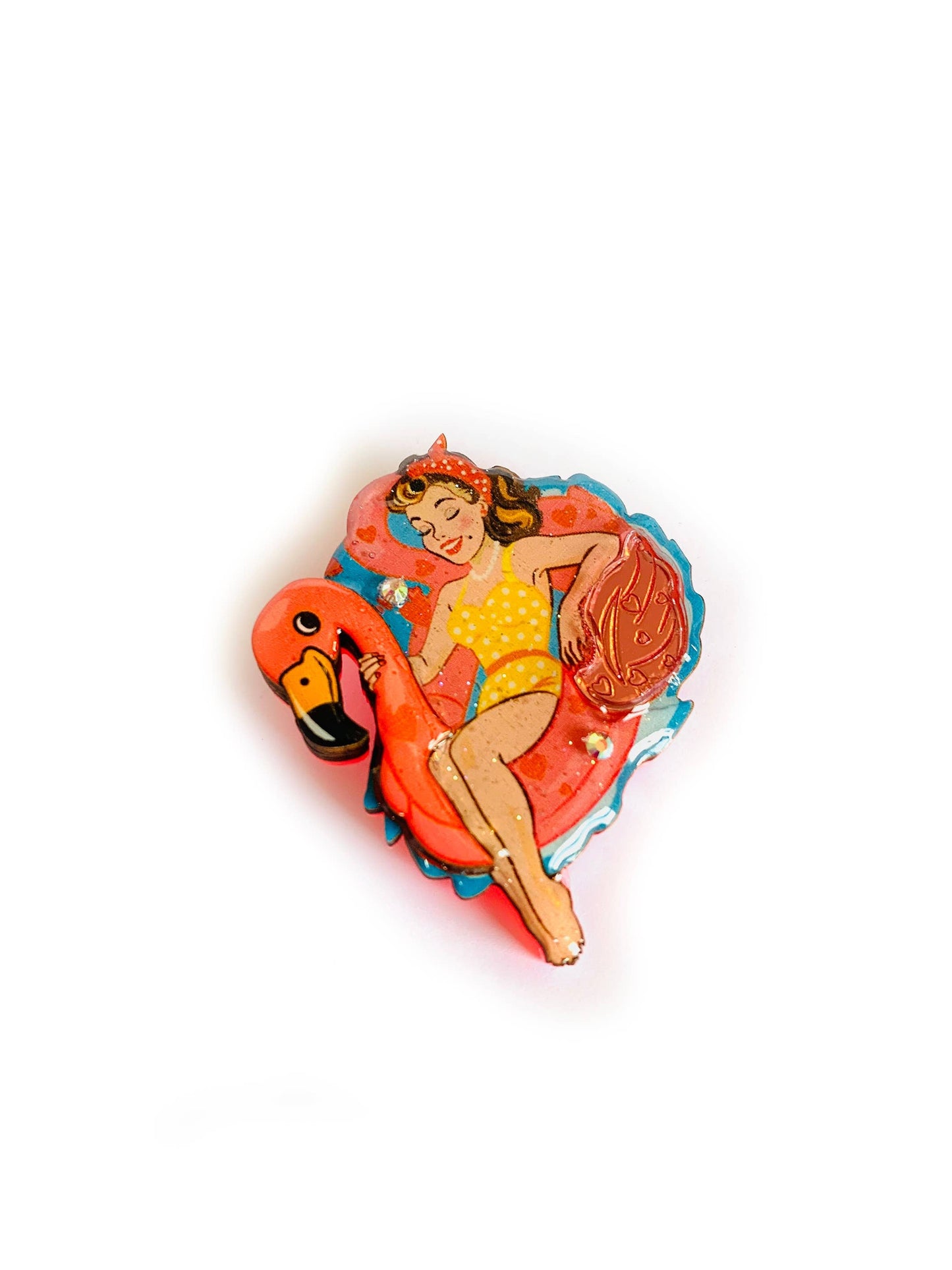 Frankie & the Flamingo Float Brooch by Rosie Rose Parker-4