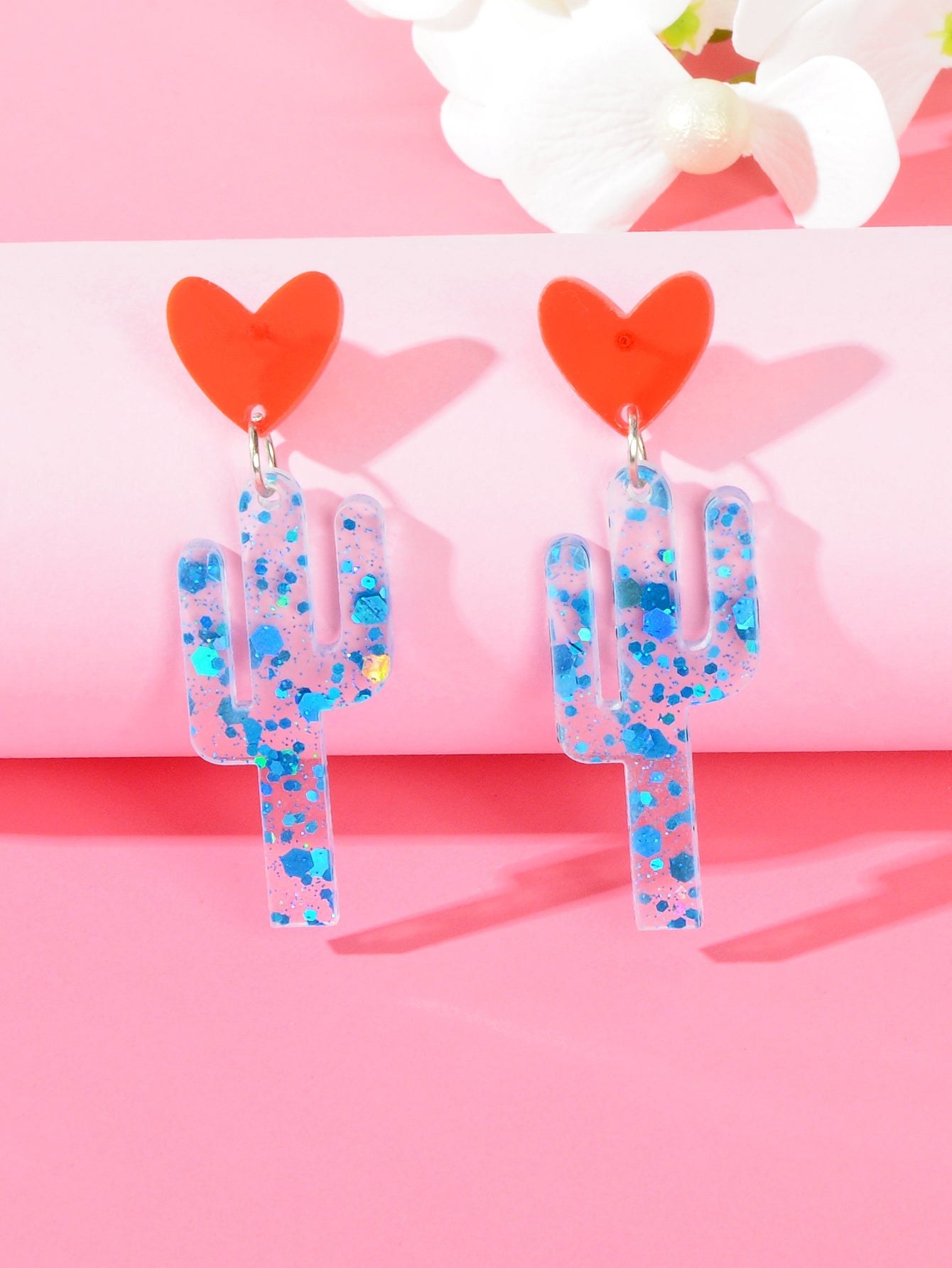 Pink Sweetheart Pendant Earrings Adorably Cute and Charming Girls Jewellery Gift-1