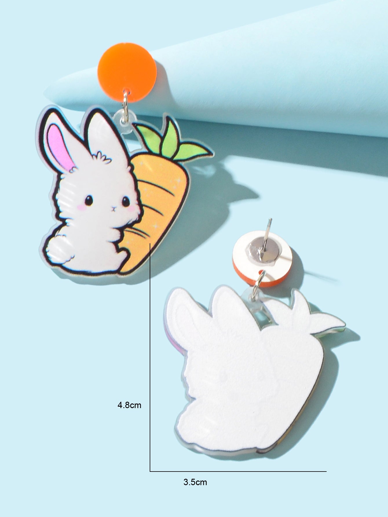 New Easter Gift Bunny Earrings Acrylic Carrot Rabbit Dangling Stud Girls Jewelry-4