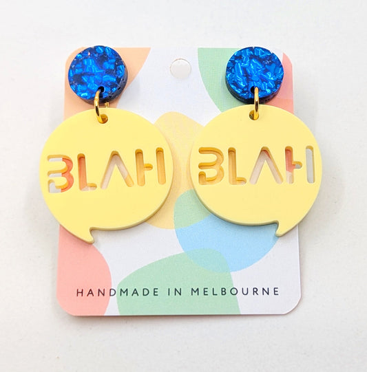 Sassy Acrylic Earrings - Blah Blah-0