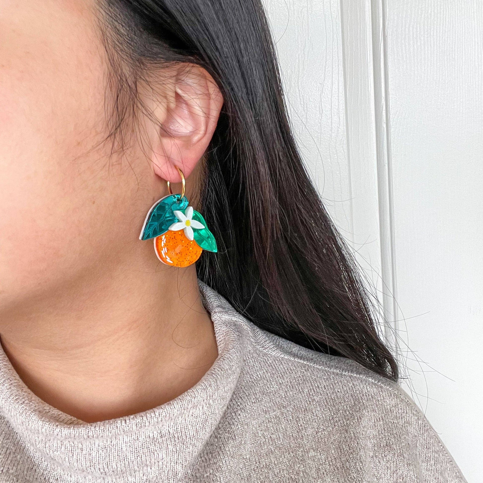 Orange Dangle Earrings-1