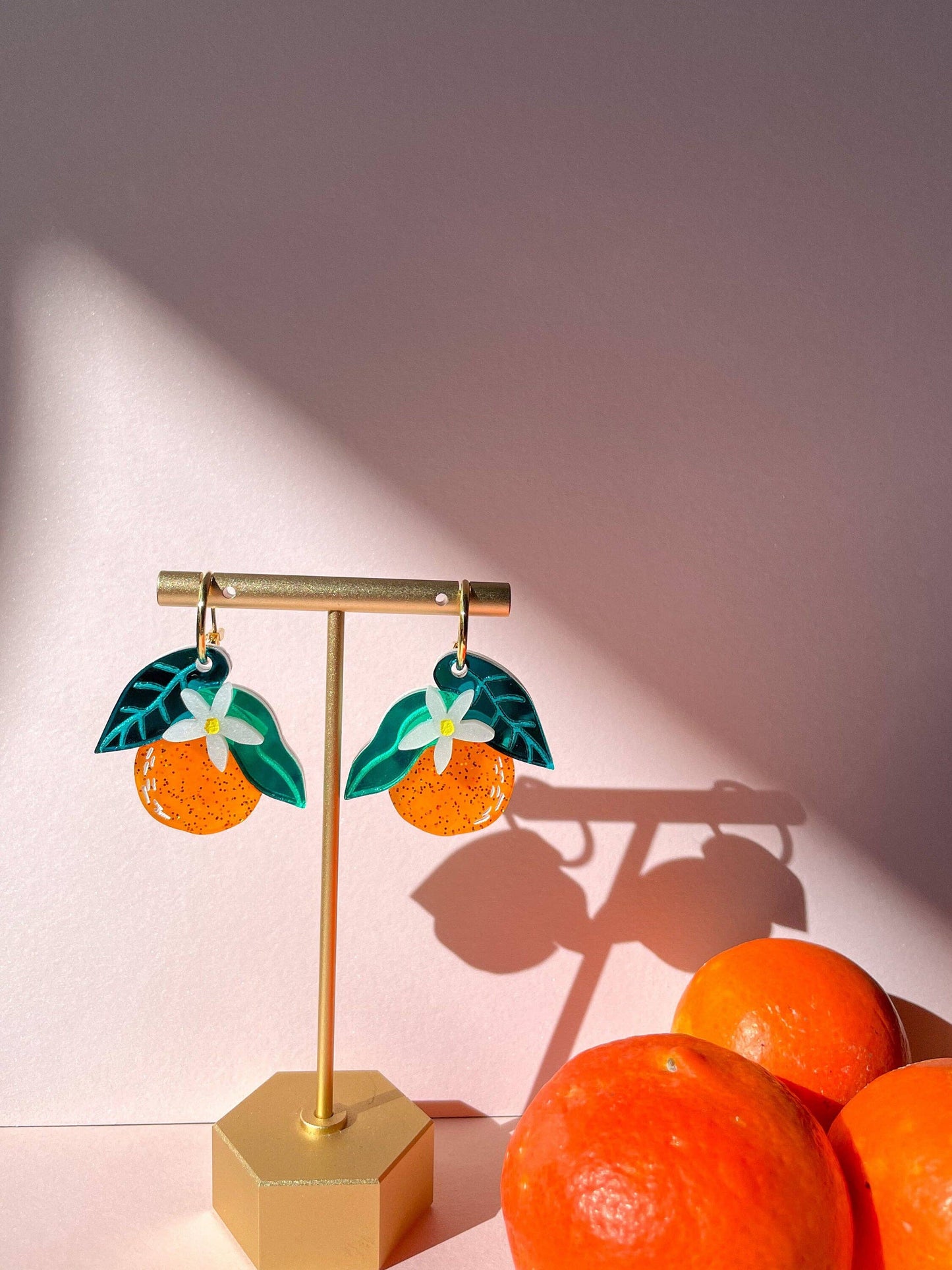 Orange Dangle Earrings-2